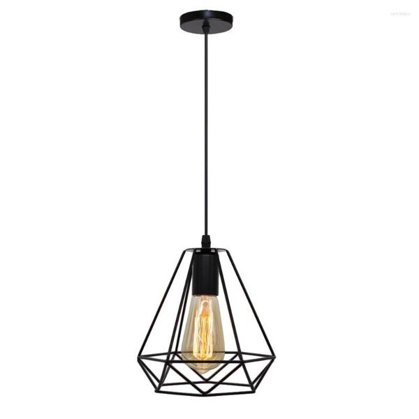 Lámparas colgantes Lámpara vintage Hierro Loft Nordic Retro Malla Pantalla Bar Restaurante Industrial Led Light Cafe Accesorios