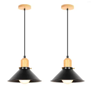 Lampes suspendues Vintage lampe Loft rétro bois fer LED lampes suspendues pour cuisine salle à manger chambre café décoration de la maison éclairage