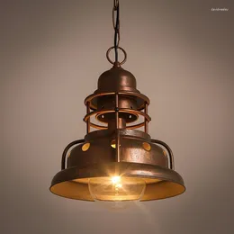 Lampes suspendues Vintage LED Lustre Industriel Tête Unique Petit Restaurant Créatif Bar Café Fer Art Luminaire