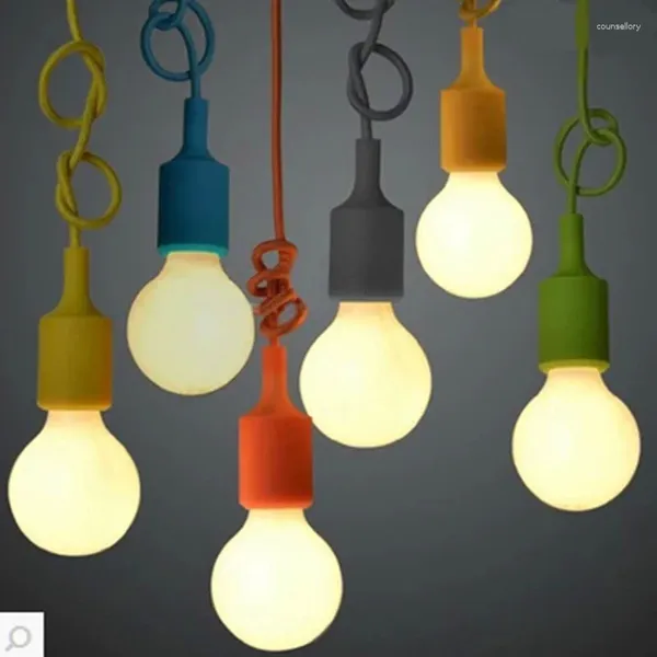 Lampes suspendues Vintage LED moderne fil de fer noir ovale boule plafonniers design lampe carton