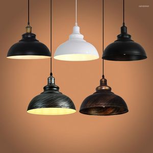 Lámparas colgantes Vintage Light Black White Round Bar Table Droplight Directo al por mayor Retro Industrial Hanglamp Lámpara colgante Loft Decor