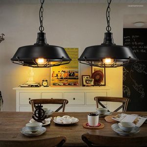Hanglampen vintage loft lamp magazijn droplight eetkamer bar bar corridor pub restaurant café ijzeren kooi hangende kroonluchter