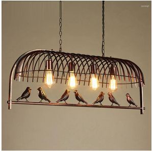 Pendants lampes vintage r￩tro rouille oiseau cage luminaire loft industriel restaurant restaurant salle de cuisine en fer forg￩ de la lampe suspendue ￠ la lampe