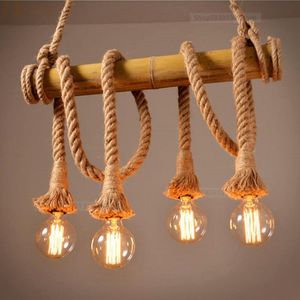 Hanglampen vintage touwlichten retro loft industriële verlichting woonkamer keuken opknoping home decor lamp armatuur e27Pendantpendant