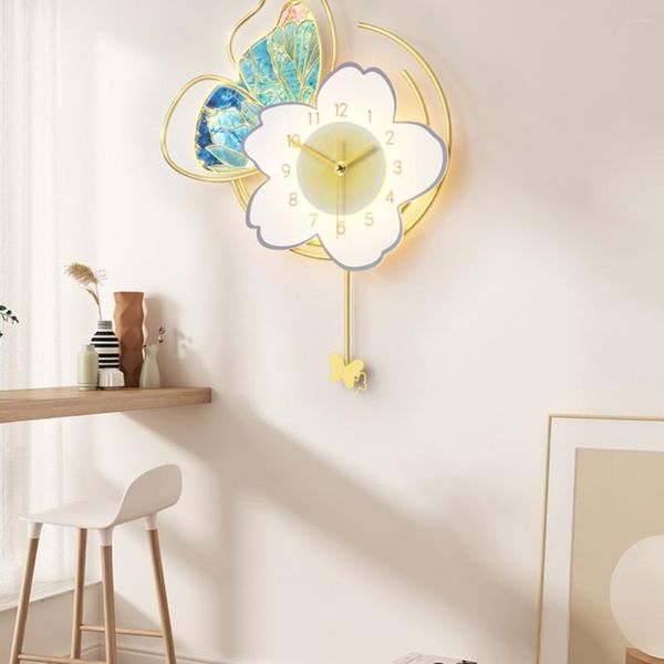 Lampes suspendues horloge murale lampe créative salon 2023 ornement salle à manger mode maison Art lumière luxe