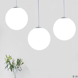 Lampes suspendues boule acrylique blanche suspendue lumières simples LED luminaires de cuisine lampe à suspension décor industriel éclairage intérieur luminaire