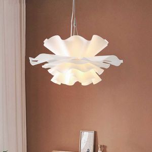 Hanglampen witte bloem kroonluchter ontwerper Nordic voor bed woon bar eetlamp kinderkamer deense hanglamp lampje AA230407