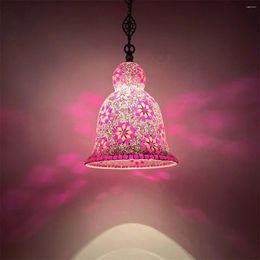 Hanglampen Windgong Kroonluchter Roze Witte Kersenbloesem Retro Romantische Slaapkamer Eetkamer El Homestay Handgemaakt Glas