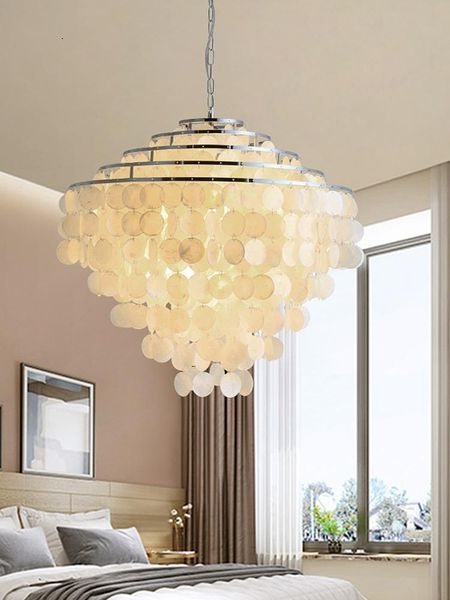 Lampes suspendues Carillon éolien Lumières Moderne Creative Shell Suspension Lampe Nordic LED Luminaires Éclairage À La Maison Chambre Hnglamp Lampes En FerPendentif