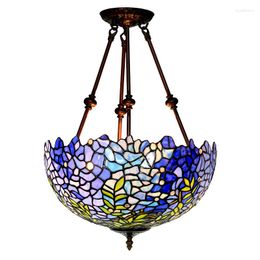 Pendants lampes wisteria fleurs table à manger table haltores luxe country country vintage glass restaurant suspension drop léger d52304