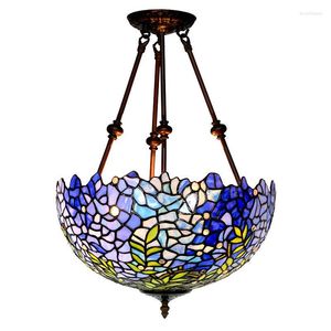 Hanglampen Wisteria bloemen eettafel foyer kroonluchter luxe land vintage glazen restaurantophanging drop light d52304