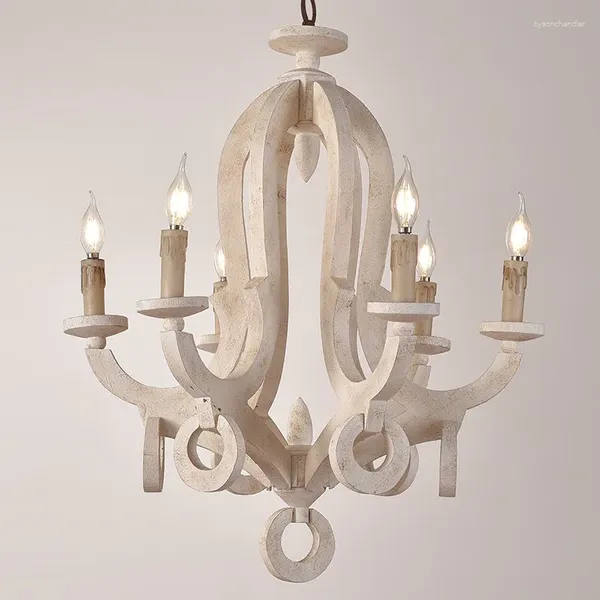 Lampes suspendues en bois bougie lustre vintage lustre bois lustres éclairage salon cuisine chambre rétro luminaire