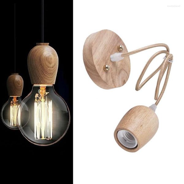 Lampes suspendues en bois Led cordon café Bar comptoir Filament ampoule support de lampe Style moderne Droplight luminaires suspendus luminaire
