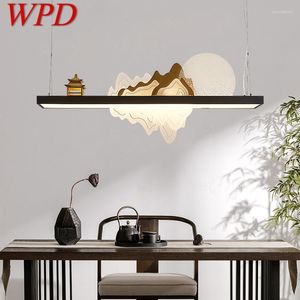 Lampes suspendues WPD Style chinois lampe à LED Creative Zen Design paysage plafond lustre pour la maison thé maison salle à manger décor