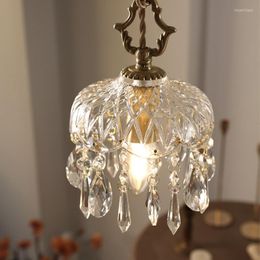 Lampes suspendues YEBMLP lustre classique français fait à la main en verre lampe à LED décor rétro suspension pour salon salle à manger chambre café