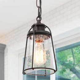 Hanglampen, hangende boerderijverlichtingsarmaturen met geplaatste glazen kap, bruine hangende verlichting keukeneiland voor foyer, hal, entree