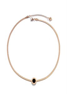 Collier de cou pendant Colliers de tour de cou rose Bijoux en or rose gravés avec des chiffres romains Circle de chaîne Solitaire Dainty Multi264Q3826868