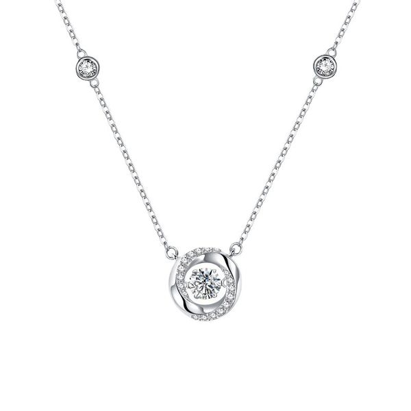 Collier pendentif pour femme, cœur battant, argent, chaîne ronde brillante, bijoux, cadeau de mariage