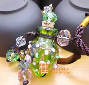 pendant necklace Verre mode diffuseur d'huile essentielle colliers fleurs petit pendentif aromathérapie vintage bouteille de parfum pendentif colliers