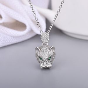 Pendentif Collier NOUVEAU tête de léopard Pave Strass Punk Pendentifs