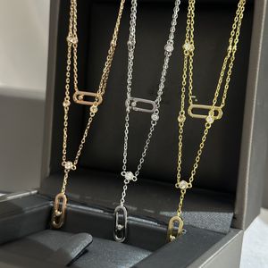 Hangende ketting s sterling sier square holle verplaatsbaar schijnen drie zirkon dubbele lagen keten charme choker voor vrouwen feestgeschenk