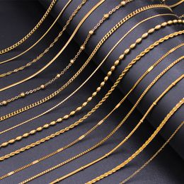 Collier pendentif en acier titane placage de préservation de couleur sous vide YS389 Une variété de chaîne en acier inoxydable ronde serpent croix torsion bricolage