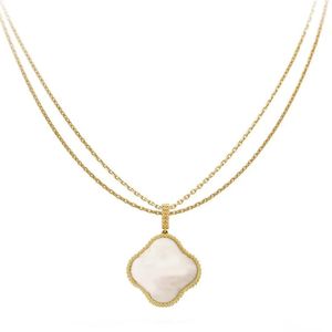 pendant necklace Top qualité van Clover Colliers 25mm Pendentifs chaîne en argent Élégant luxe marque or homme pour les femmes Saint Valentin Cadeaux de la Fête des Mères Bijoux de créateur