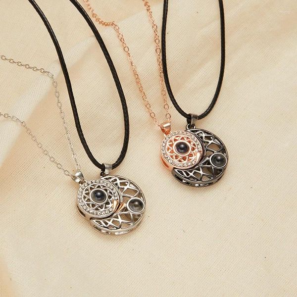 Collares colgantes 1 par Collar de pareja magnética Forma de corazón opuestos que atraen el regalo de joyería para el amante HSJ88