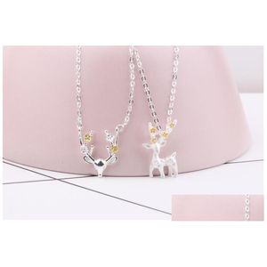 Hanger Kettingen 1 Stuks Delicate Fawn Ketting Siery Gewei Hanger Sleutelbeenketting Leuk Cadeau Kerstcadeau Decoratie Drop Deliv Dhmkz