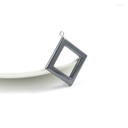 Hanger kettingen 1 stuk zwart hematiet vierkant frame ketting natuursteen diy materiaal voor het maken van sieraden HP1118