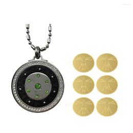 Colliers pendentifs 1 pièce collier quantique et 6 pièces autocollants de téléphone portable de protection EMF