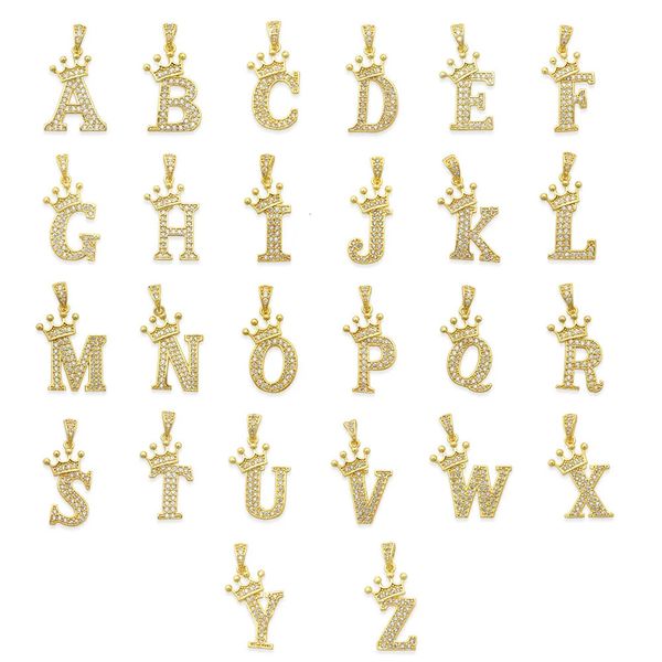 Pendentif colliers 1 ensemble 26 pièces AZ bricolage lettre charmes en gros nom initial cubique zircone bijoux pendentifs pour collier Bracelet faisant trouver 231026