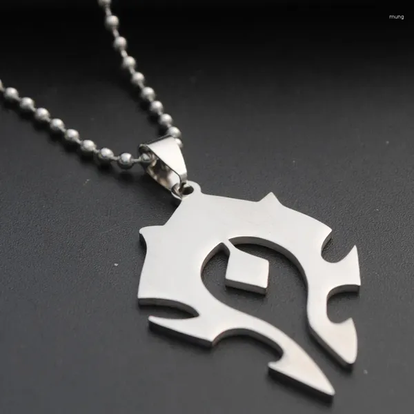 Pendentif Colliers 1 Acier inoxydable World Tribal Game Anime Logo Charm Collier Signe Symbole Joueur Cadeau Bijoux