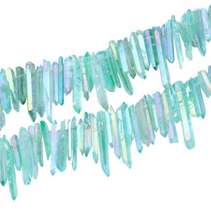 Pendentif colliers 1 brin coloré 2023 arrivée cristal Quartz pierre collier à faire soi-même bâtons Point pointes Briolettes perles