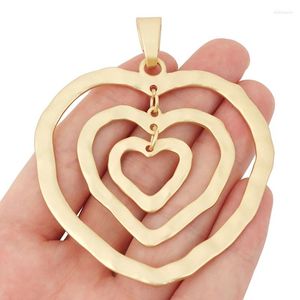 Pendentif Colliers 1 x couleur or mat grand creux ouvert coeurs d'amour charmes pendentifs pour collier fabrication de bijoux trouver des accessoires