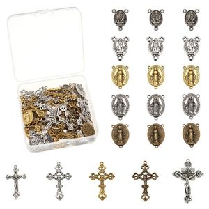 Pendentif Colliers 10-120pcs Pendentifs De Style Tibétain Et Composants De Lustre En Alliage Liens Chapelet Centre Pièces Pour La Fabrication De BijouxPendentif