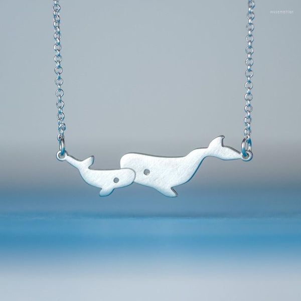 Pendentif Colliers 10 Pcs Bijoux De Mode Mignon Baleine Collier En Acier Inoxydable Chaîne Animal Charme Maman Et Enfant Fête Des Mères Cadeau