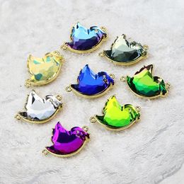 Hangende kettingen 10 pc's multi -kleuren glazen vogel charmes beide zijketting klassieke sieradenketen trendy feestcadeau 60422