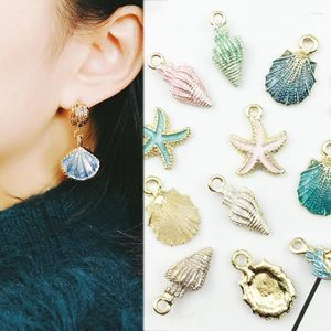 Pendentif Colliers 10pcs / Set Émail Ocean Conch Shell DIY Boucles d'oreilles Bracelet Bijoux Makings Starfish Nautique Craft Accessoires