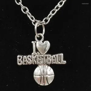 Pendentif Colliers 10 PCS Sports Cadeaux de vacances Style mixte J'aime Basketball Volleyball Football Dangle Collier Chandail Chaîne Femme Cadeau