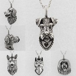 Pendentif Colliers 10 Pièces 6 Style 3D Schnauzer Allemand Sherphed Colar Boho Chien Charmes Collier Pour Femmes