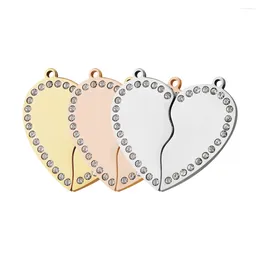 Colliers pendentifs 10 ensembles par lot coeur perplexe pour collier accessoires de fabrication en acier inoxydable
