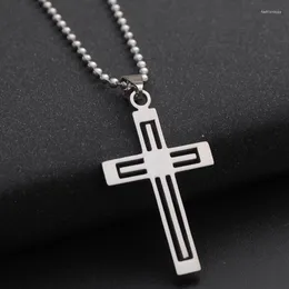 Hangende kettingen 10 roestvrij staal meerlagige kruis religieuze ketting Jezus geloof multi-layer charme leven symbool sieraden