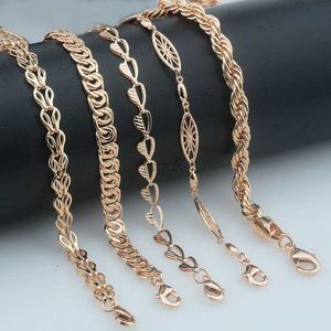 Pendentif Colliers 10 Style 50cm 60cm Hommes Femmes Collier 585 Rose Gold Color ChainJewelry 240330