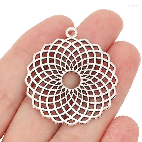 Pendentif Colliers 10 X Tibétain Argent Grand Creux Ouvert Filigrane Fleur Charmes Pendentifs Pour Collier Bijoux Fabrication Accessoires