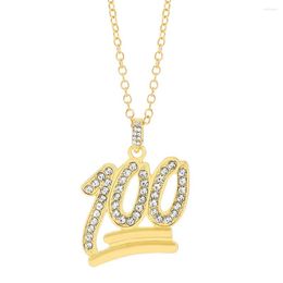 Pendentif Colliers 100 Lettre Glacé Hommes Chaîne Collier Avec 4mm Cz Tennis Cubain Lien Pour Les Femmes Cadenas Para Hombre