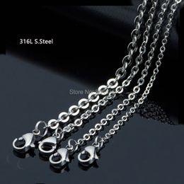 Pendentif colliers 100 pièces bonne qualité 1.2 1.5 2 2.5 3mm 316L chaînes de câble en acier inoxydable pendentif colliers hommes femmes dame bijoux à bricoler soi-même en gros 230918
