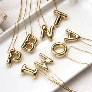 Pendentif Colliers 100pcs Collier en cuivre en acier inoxydable robuste lettre ballon initial mmmen et bijoux pour femmes 26 lettres capita charme