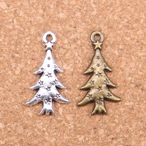 Pendentif colliers 106 pièces breloques l'arbre de noël 28x14mm pendentifs antiques Vintage bijoux en argent tibétain bricolage pour Bracelet collier 231026