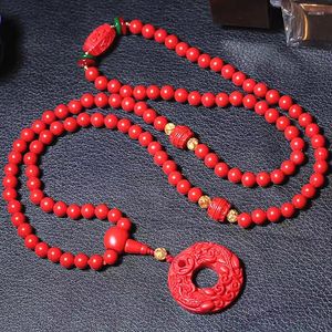 Hangende kettingen 108 kralen ketting boeddhisme natuursteen rode pixiu voor vrouwen mannen rozenkrans vintage bidden sieraden